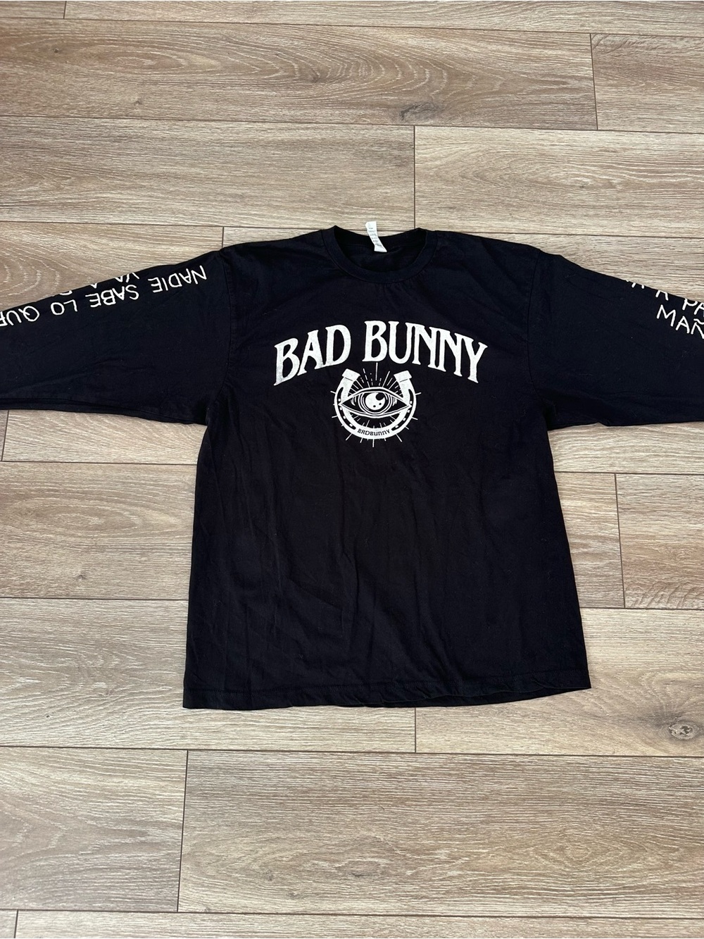 Bad Bunny Black Long Sleeve Most Wanted Tour 2024 Gildan 100% Cotton Size L